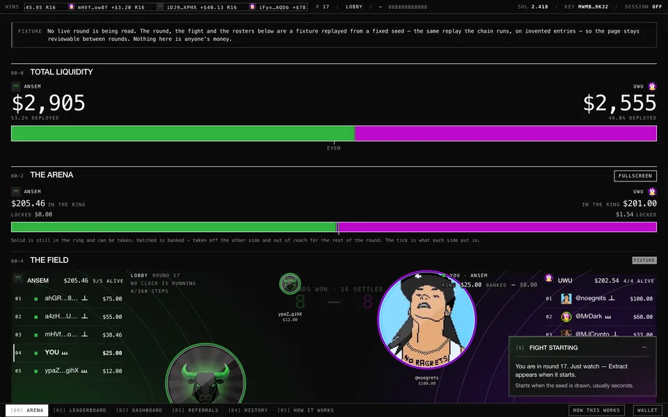 Bulls vs Unicorns, first screen